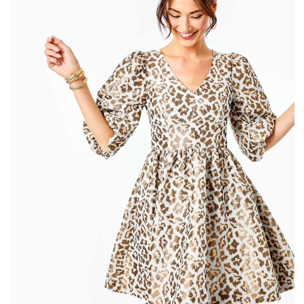 NWT Lilly Pulitzer Calyssa Dress in Leopard Jacquard
